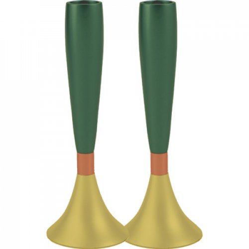 Two Tone Anodized Aluminum Slender Candlesticks - Yair Emanuel