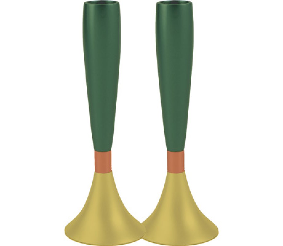 Two Tone Anodized Aluminum Slender Candlesticks - Yair Emanuel