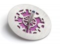 Two Tone Chanukah Dreidel and Stand Jerusalem with Cutout Design, Purple - Adi Sidler