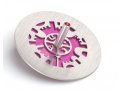 Two Tone Chanukah Dreidel and Stand with Cutout Jerusalem Design, Pink - Adi Sidler