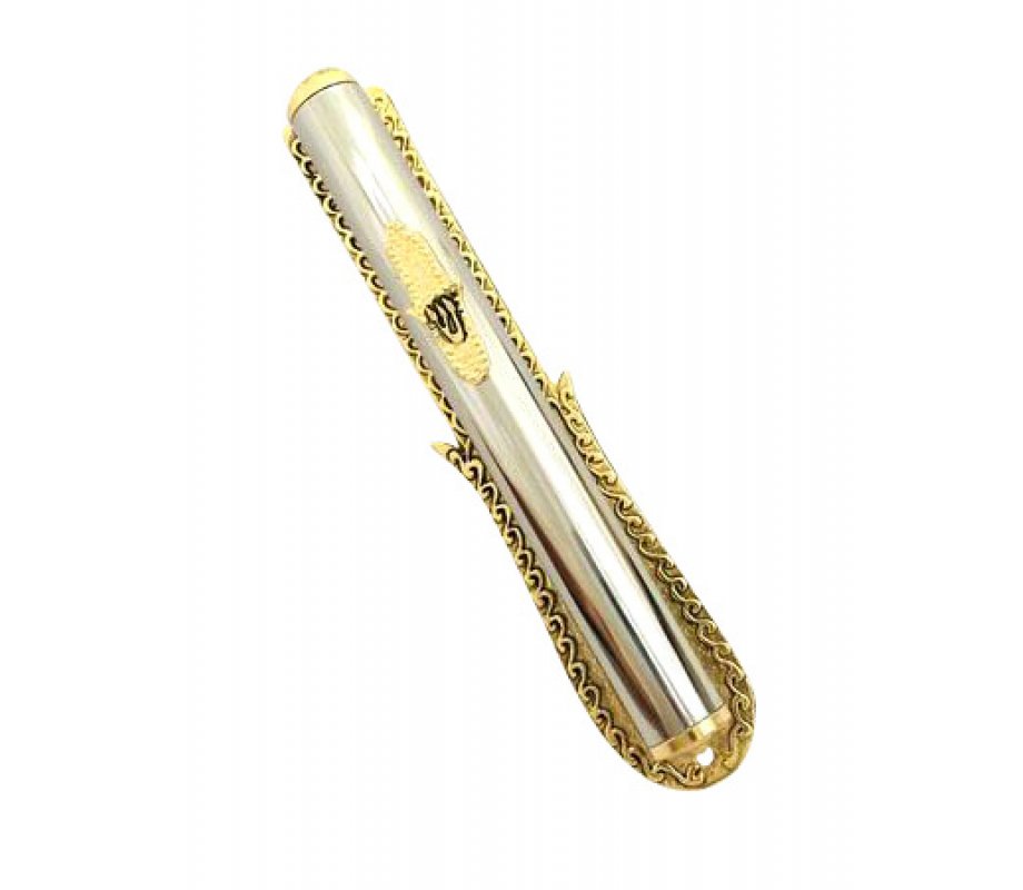 Two Tone Hamsa Mezuzah Case