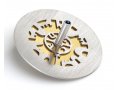 Two Tone Hanukkah Dreidel and Stand with Cutout Jerusalem Design, Gold - Adi Sidler