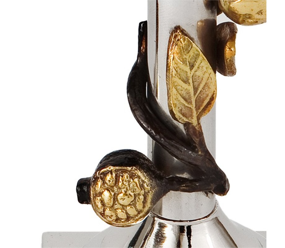 Two Tone Leaf Design Metal Candlesticks - Yair Emanuel