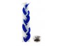 Two in One, A Blue and White Braided Havdalah Candle with spice Box