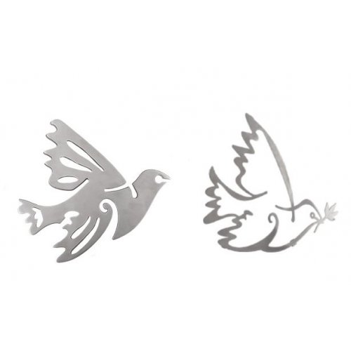 Two-in-One Anodized Aluminum Trivets, Dove of Peace - Yair Emanuel