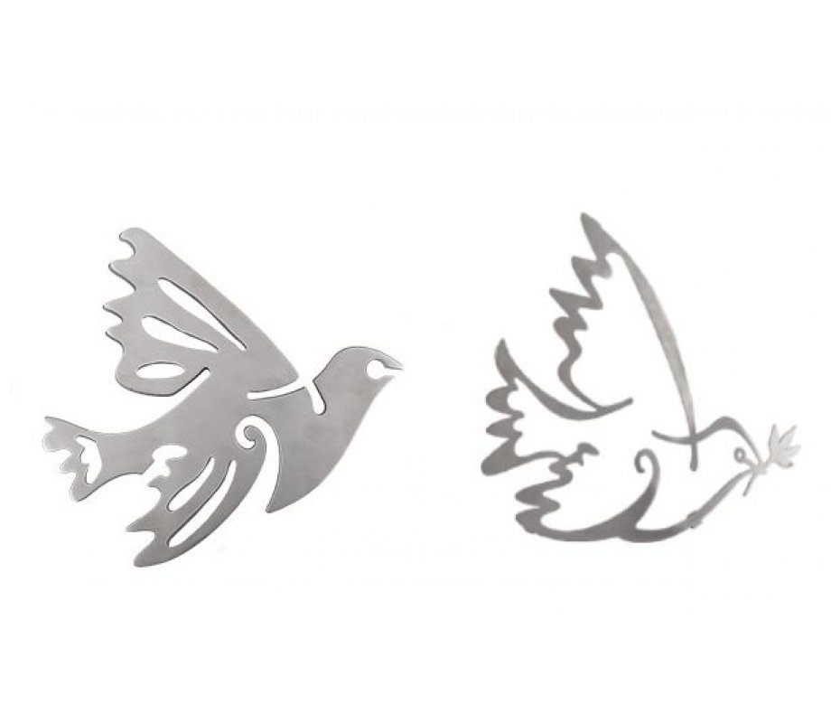 Two-in-One Anodized Aluminum Trivets, Dove of Peace - Yair Emanuel