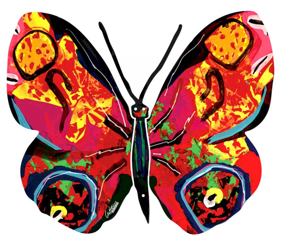Tziona Butterfly Double Sided Steel Wall Sculpture - David Gerstein
