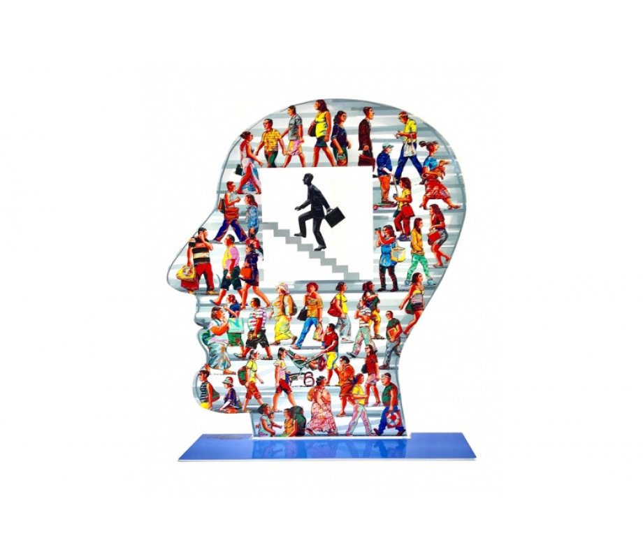 Up and Beyond, Free Standing Double Sided Head Sculpture - David Gerstein