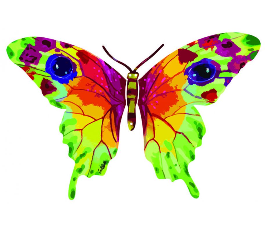 Vered Butterfly Double Sided Steel Wall Sculpture - David Gerstein