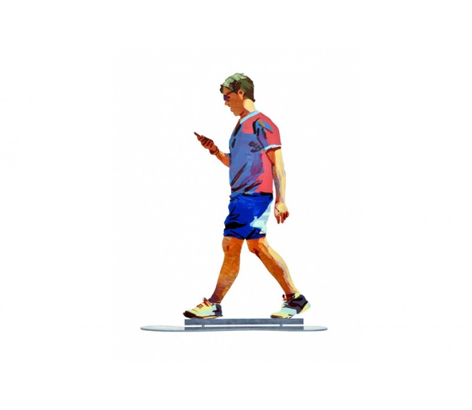 Walker with Sneakers Free Standing Double Sided Sculpture - David Gerstein