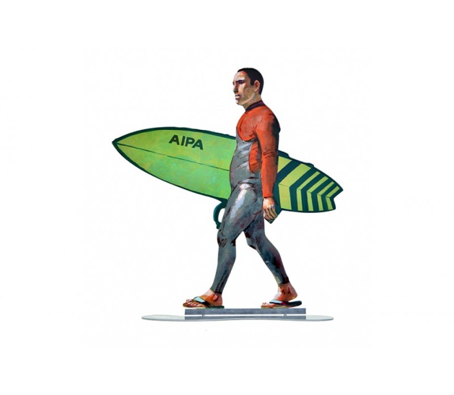 Walking Surfer Free Standing Double Sided Sculpture - David Gerstein