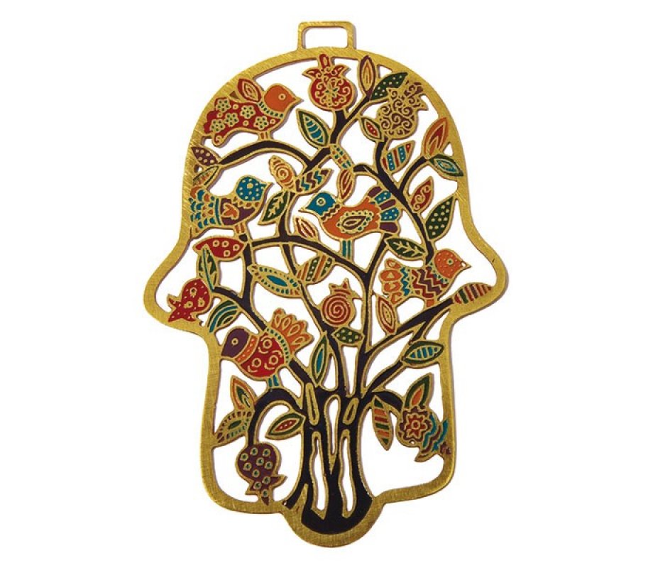 Wall Hamsa, Colorful Birds Design - Yair Emanuel