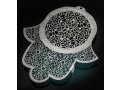 Wall Hamsa with Hebrew Business Blessings, Lace Design - Dorit Judaica