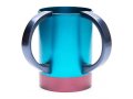 Wash Cup Natla with Words Al Netilat Yadayim, Turquoise and Maroon - Yair Emanuel