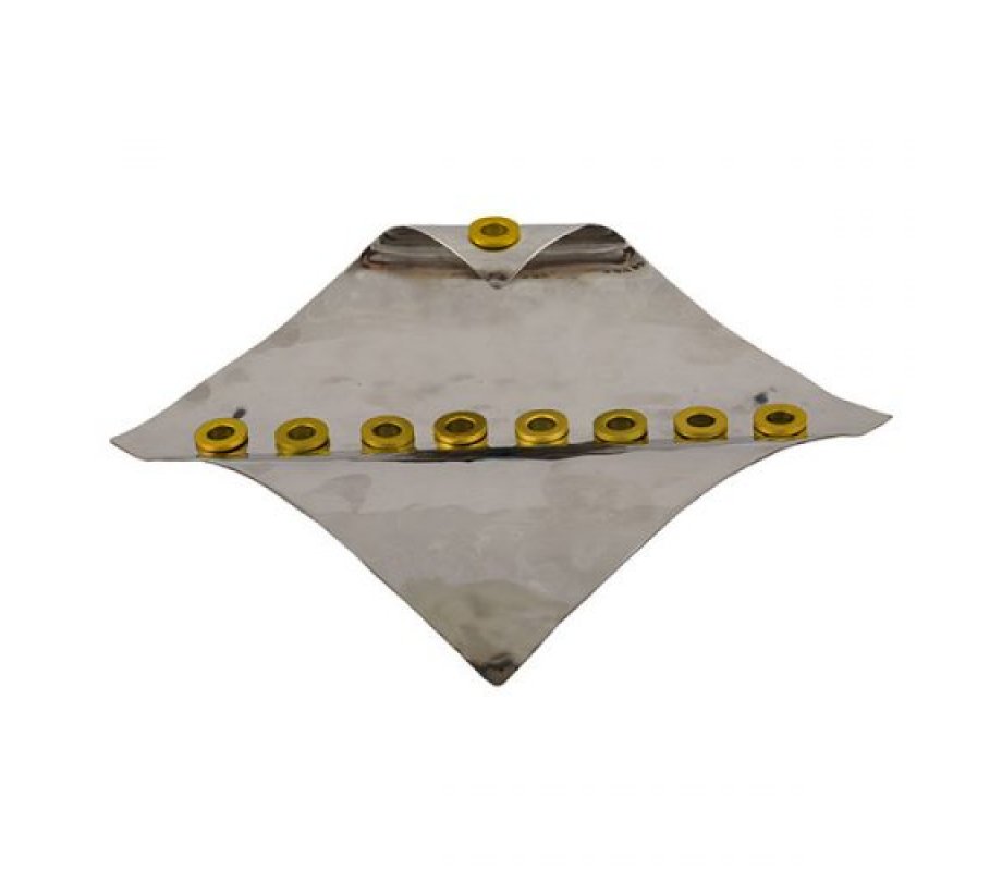 Wave Design Hammered Aluminum Chanukah Menorah, Gold - Yair Emanuel