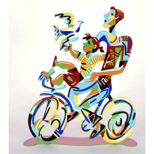 Weekend Ride Free Standing Double Sided Bicycle Sculpture - David Gerstein