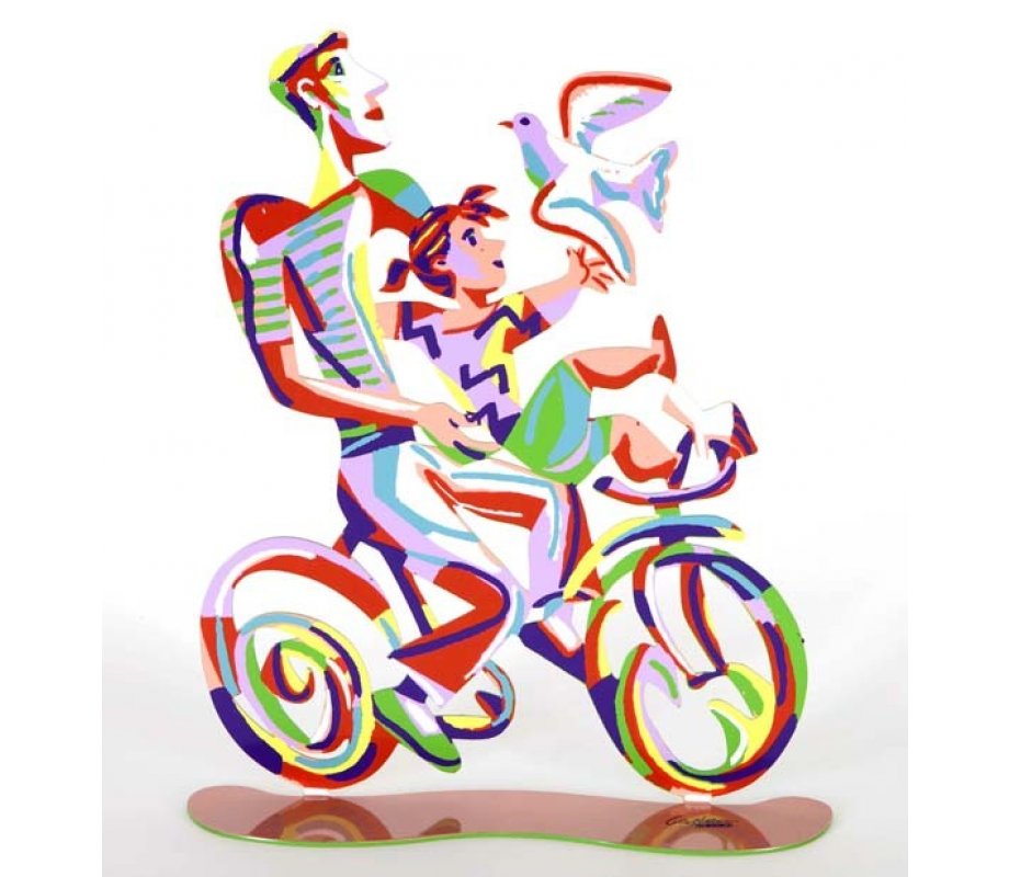 Weekend Ride Free Standing Double Sided Bicycle Sculpture - David Gerstein