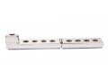 White Compact Aluminum Hanukkah Menorah With Blue Stripes - Yair Emanuel