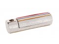 White Compact Aluminum Hanukkah Menorah with Colored Stripes - Yair Emanuel