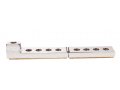 White Compact Aluminum Hanukkah Menorah with Colored Stripes - Yair Emanuel