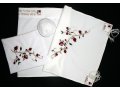White Matriarchs Tallit Set with Red Pomegranates by Ronit Gur
