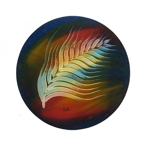 White Plume Round Placemat - Kakadu