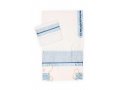 White Tallit Set with Pastel Blue Floral Design by Ronit Gur