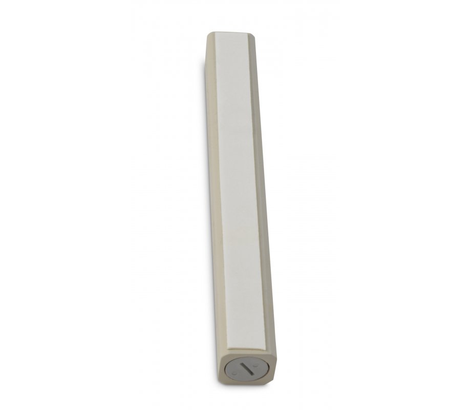 Wood Mezuzah Case, Cream Color with Gold Shin Outline - Selection for Lengths