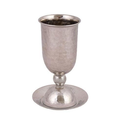 Yair Emanuel Cast Stainless Steel Silver Color cup and Plate Set