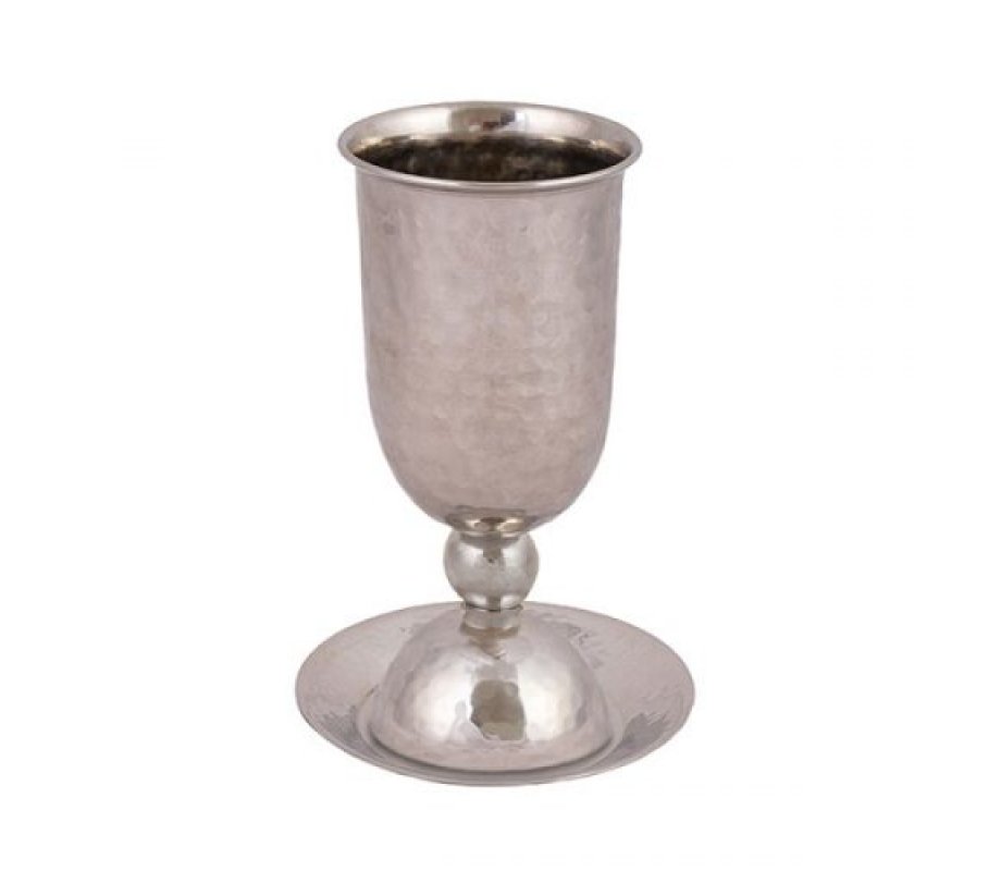 Yair Emanuel Cast Stainless Steel Silver Color cup and Plate Set