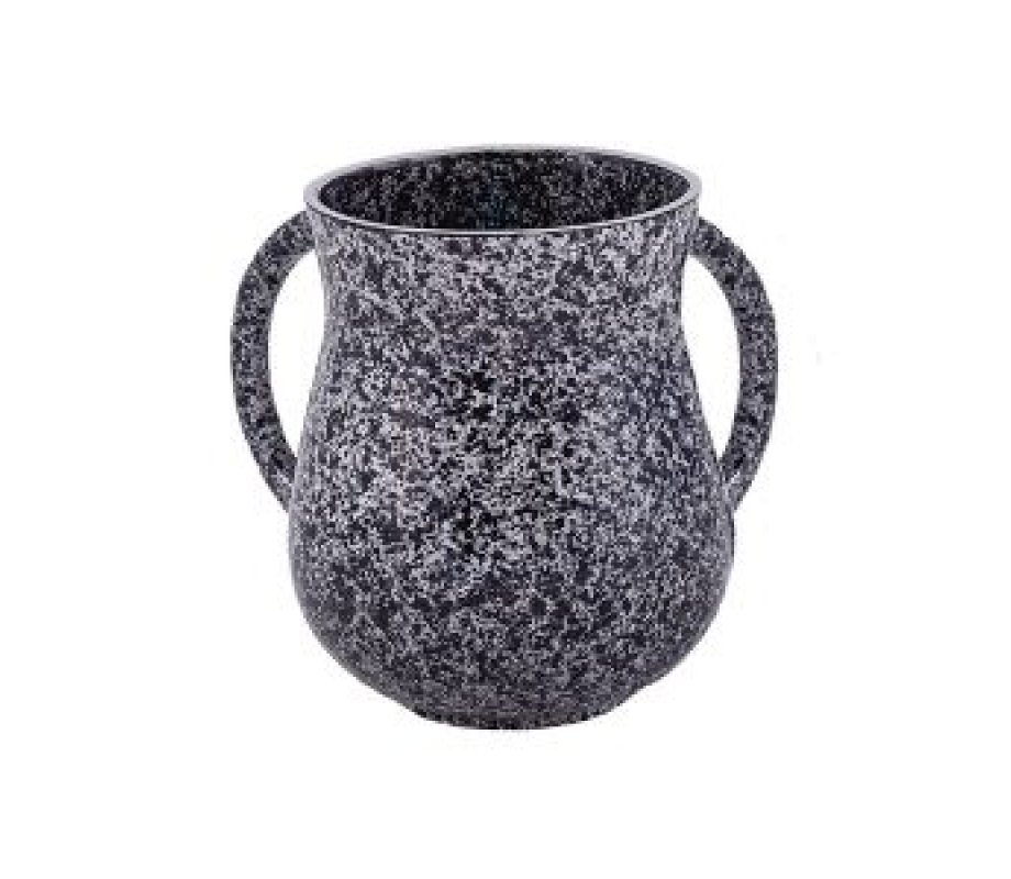 Yair Emanuel Faux Marble Netilat Yadayim Wash Cup - Black
