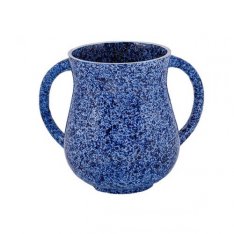 Yair Emanuel Faux Marble Netilat Yadayim Wash Cup - Dark Blue