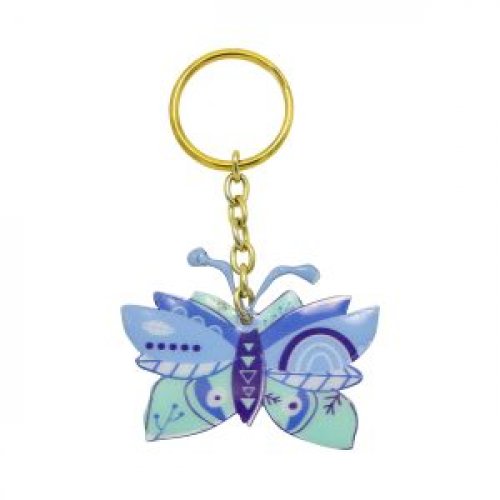 Yair Emanuel, Gold Key Chain  Blue Butterfly