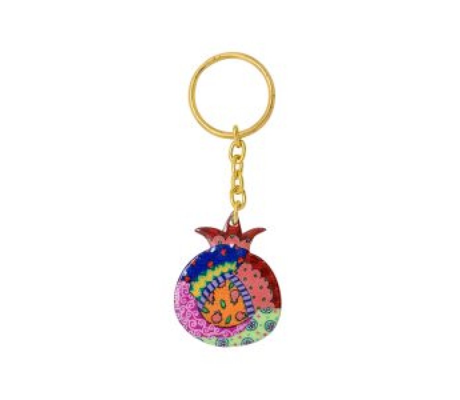 Yair Emanuel, Gold Key Chain – Colorful Pomegranate Decoration