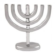 Yair Emanuel Seven-Branch Classic Temple Menorah - Matte Silver
