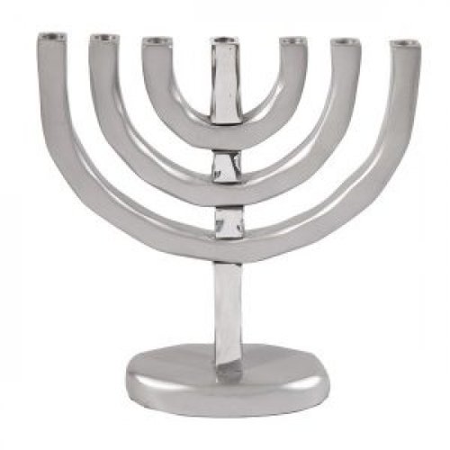 Yair Emanuel Seven-Branch Classic Temple Menorah - Matte Silver