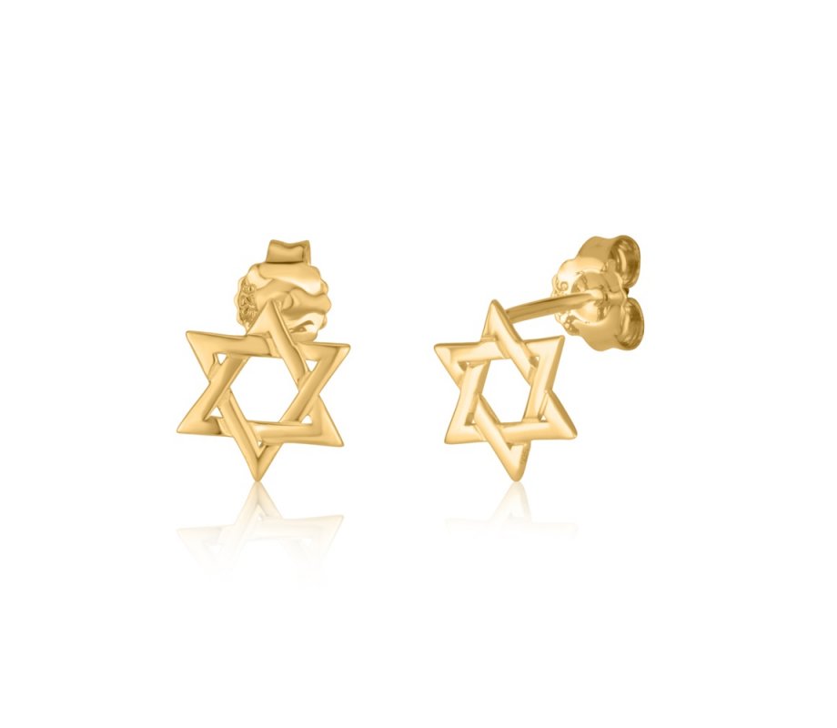 Yellow Gold 14K Star of David Stud Earrings