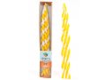 Yellow and White Braided Beeswax Handmade Havdalah Candle