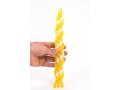 Yellow and White Braided Beeswax Handmade Havdalah Candle