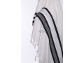 Yishtabach Classic Wool Tallit Non Slip Prayer Shawl - Black Stripes