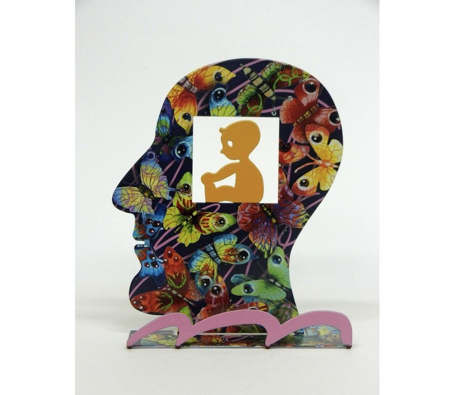baby Free Standing Double Sided Head Sculpture - David Gerstein