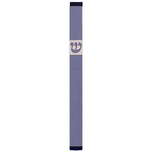 Pillar Mezuzah Case with Curving Shin in Light Colors, 7 Inches Height - Agayof